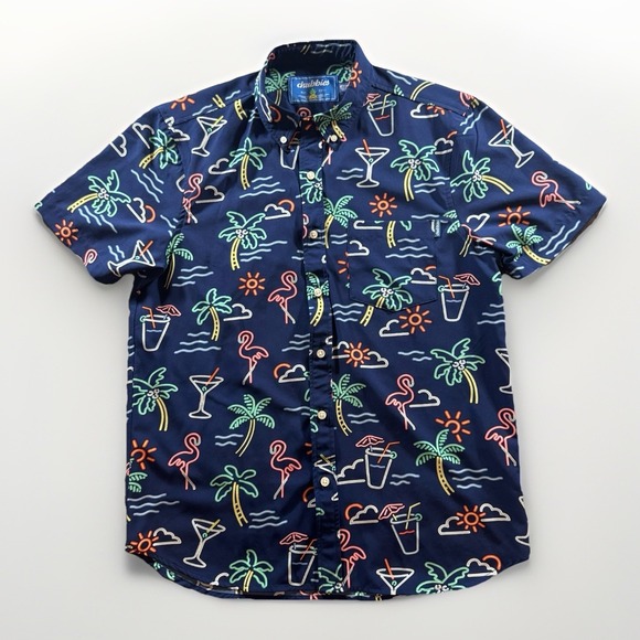chubbies Other - Chubbies Shirt M Navy Blue Button Down The Neon Lights Friday Performance Frat